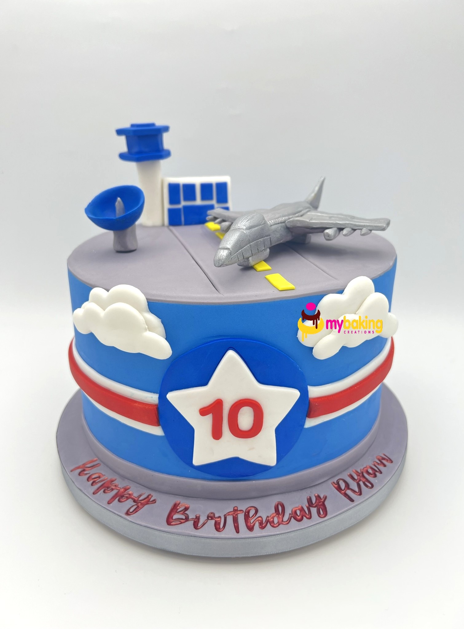 Custom airport runway sculpted cake San Francisco